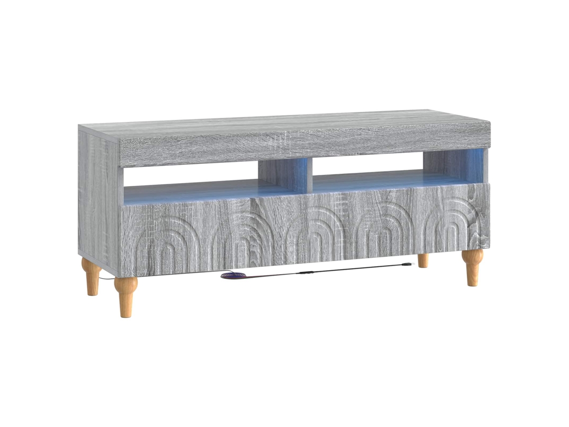 Vidaxl Gabinete De Tv Led Sonoma Cinzento Derivados De Madeira