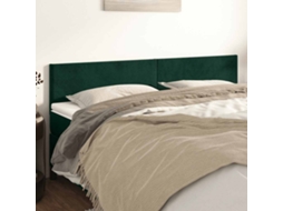 Vidaxl Cabeceiras Verde-escuro 200x5x78/88 Cm Veludo