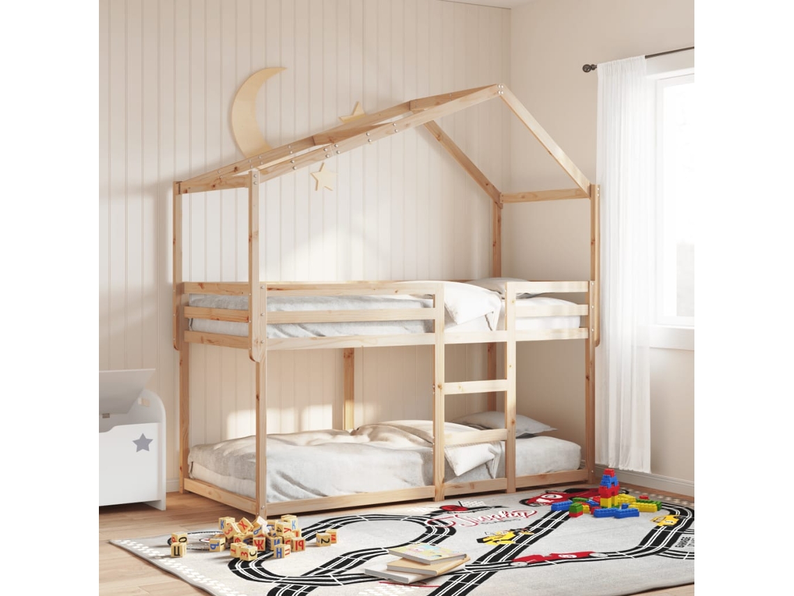 Telhado De Cama Infantil 213x95,5x144,5 Cm Madeira Pinho Maciça