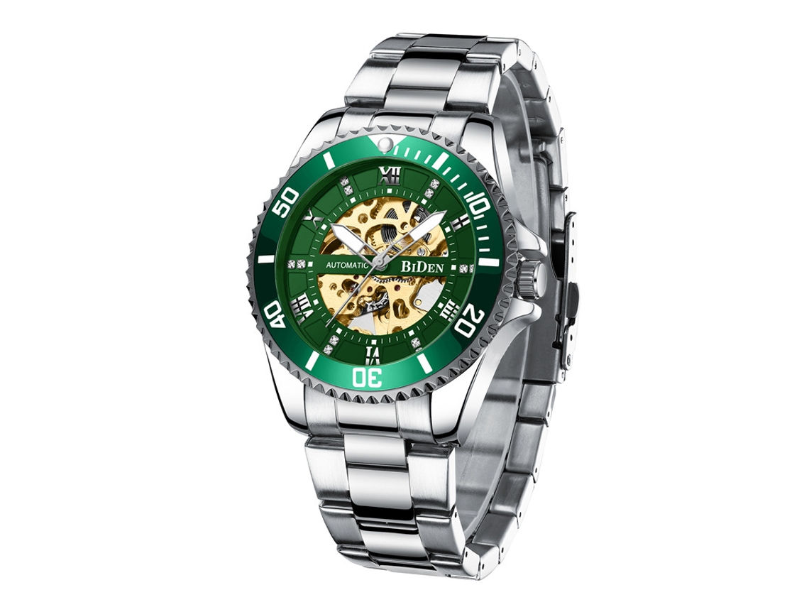 Relógio Mecânico Automático MDUG Esqueleto, Casual e Elegante, Verde