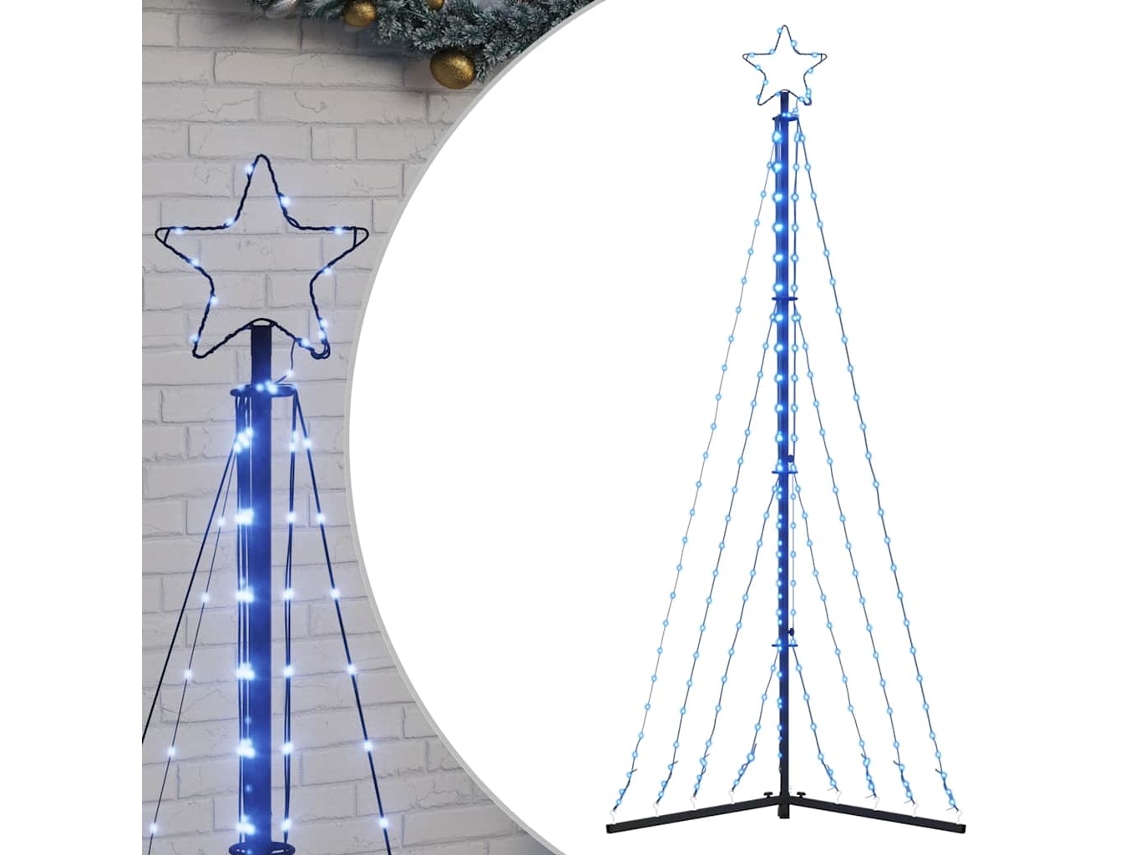 Árvore de natal led VIDAXL Azul Aço revestido a pó (187 cm)