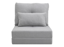 Sofá-cama, Poltrona Descapotável (1 Lugar) Com 1 Almofada E Encosto Ajustável, Cinza-claro