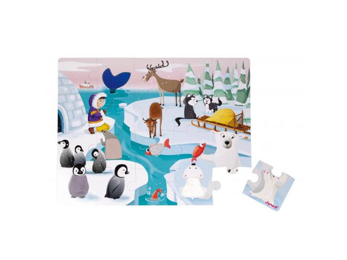 Puzzle Táctil JANOD A Vida no Gelo (20 Peças)