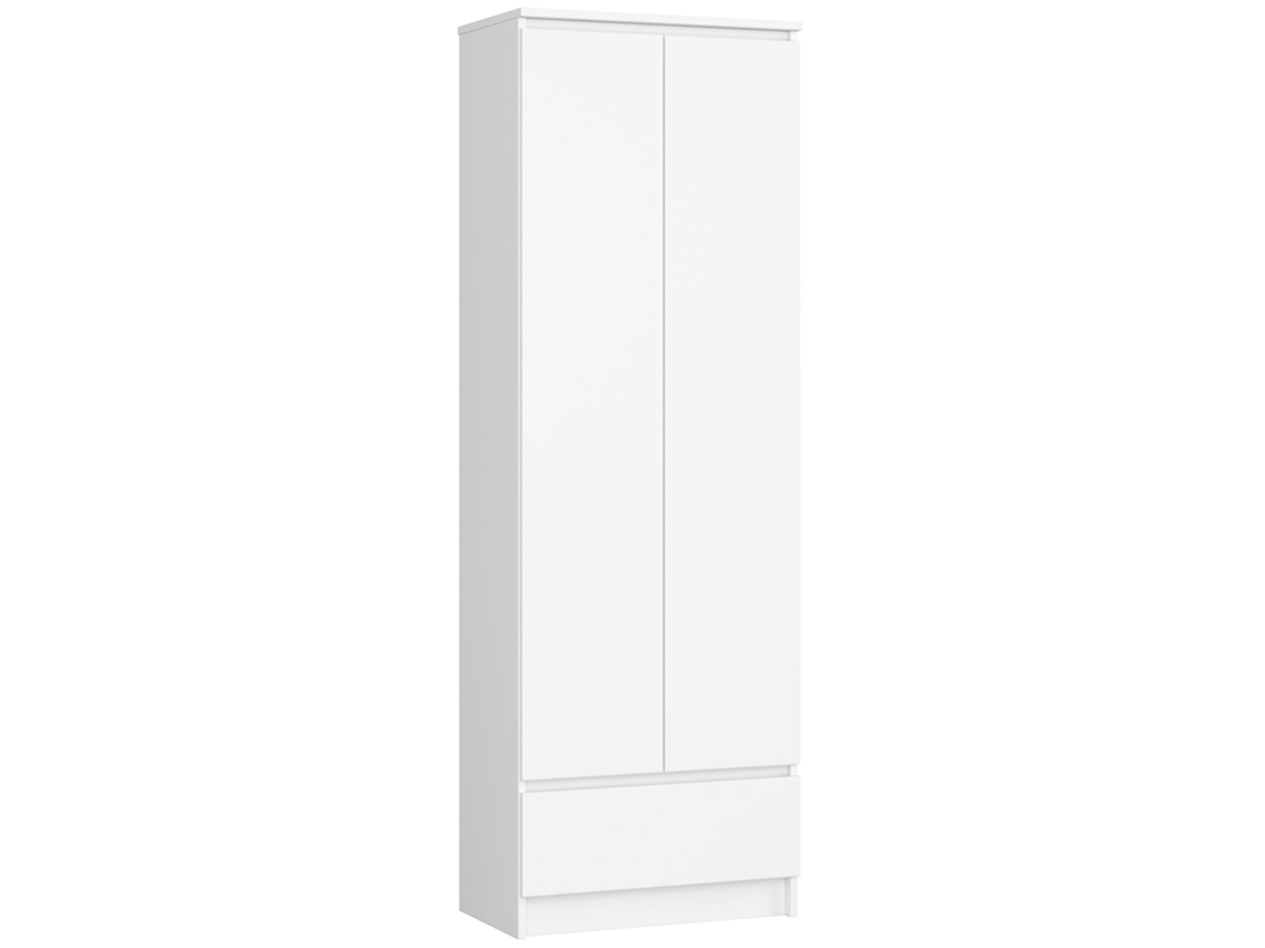 Armário Fechado Branco R60 C/ 2 Portas E 1 Gaveta, 60x180x35cm - Branco Matte
