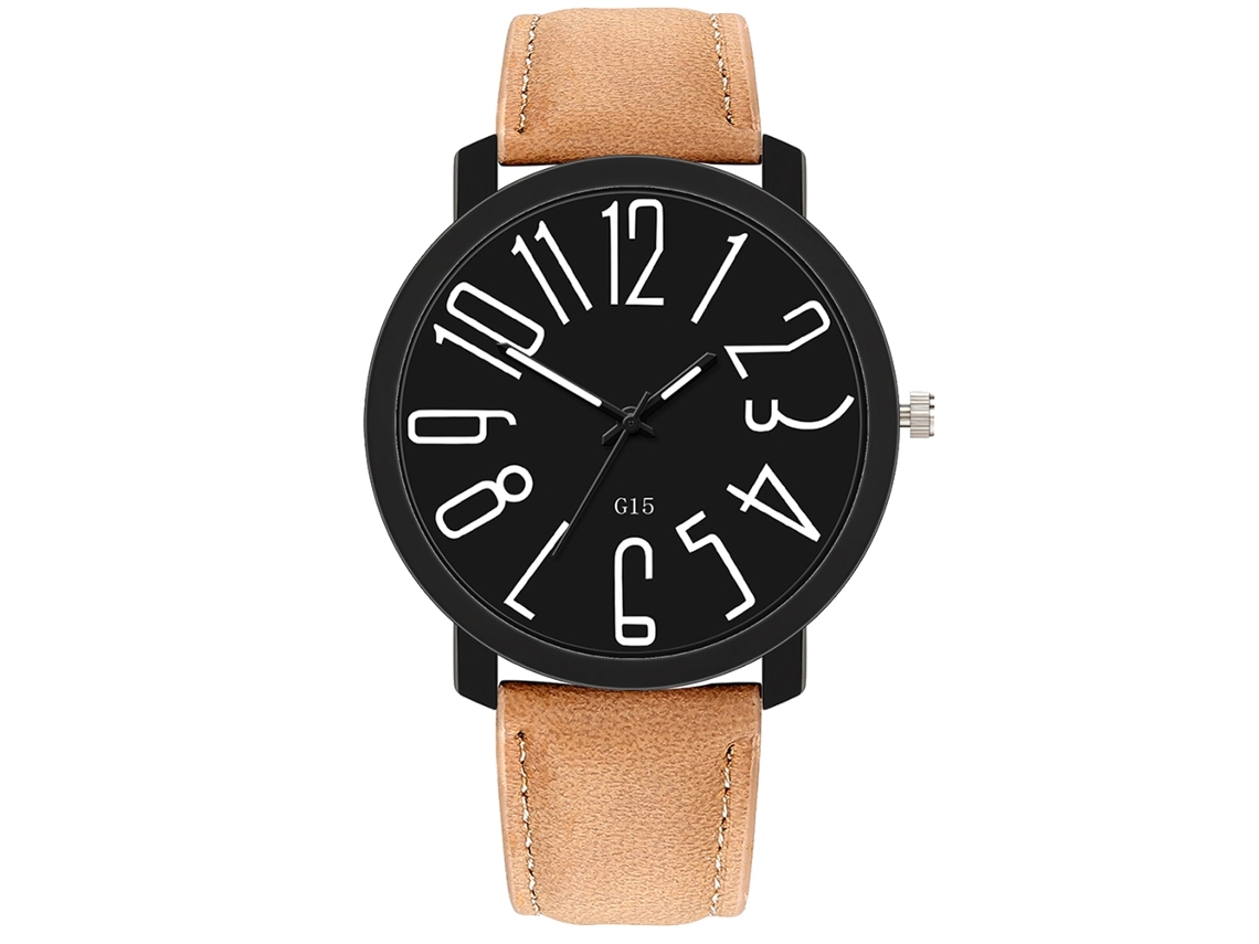 Relógio de Quartzo com Pulseira de Couro Pu Estilo Simples e Fashion para Homens