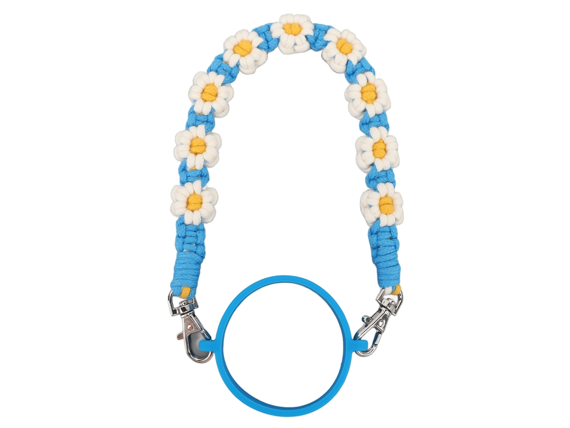 Alça de Garrafa Silicone Flor Azul para Viagem