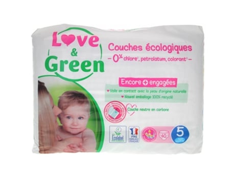 Fralda Hipoalergênica 40 Tamanho 5 11-25 kg LOVE & GREEN