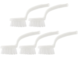 Conjunto De 5 Escovas Limpeza Brancas Fomiyes Para Frestas E Cantos, Com Cerdas Rígidas De Pp, Fáceis De Segurar E