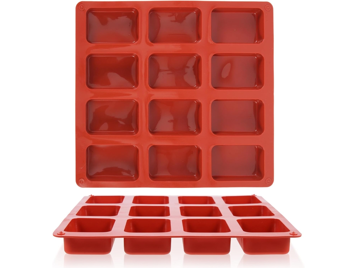 Forma De Silicone Kichvoe, 12 Cavidades Retangulares Arredondadas