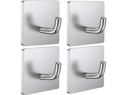 2026 ganchos Adhesivos de Acero Inoxidable Resistente Al Agua para Pared Y Puerta 4 Pack