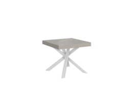 Mesa Extensível 90/194x90 Cm Clerk Pernas Brancas Caxemira Itamoby