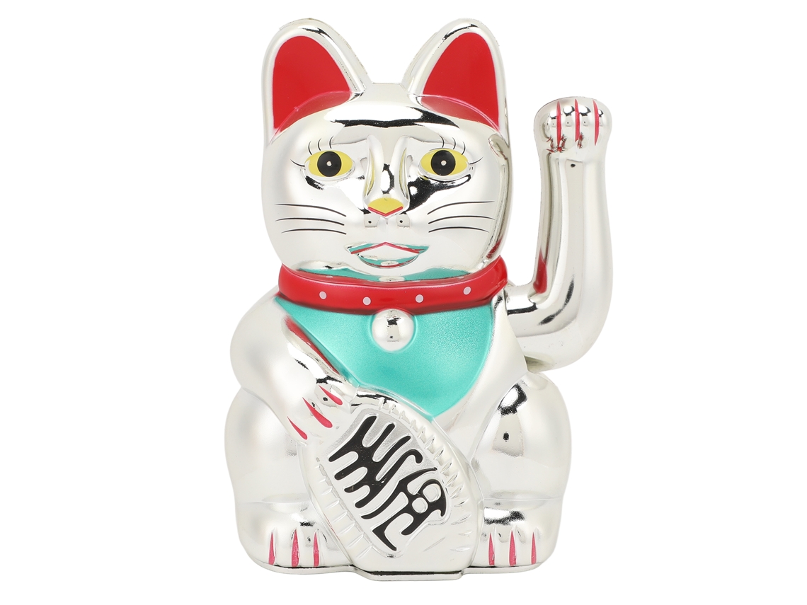 Ornamento De Gato Com Braço Mexendo Plástico Elétrico Casa Carro Loja