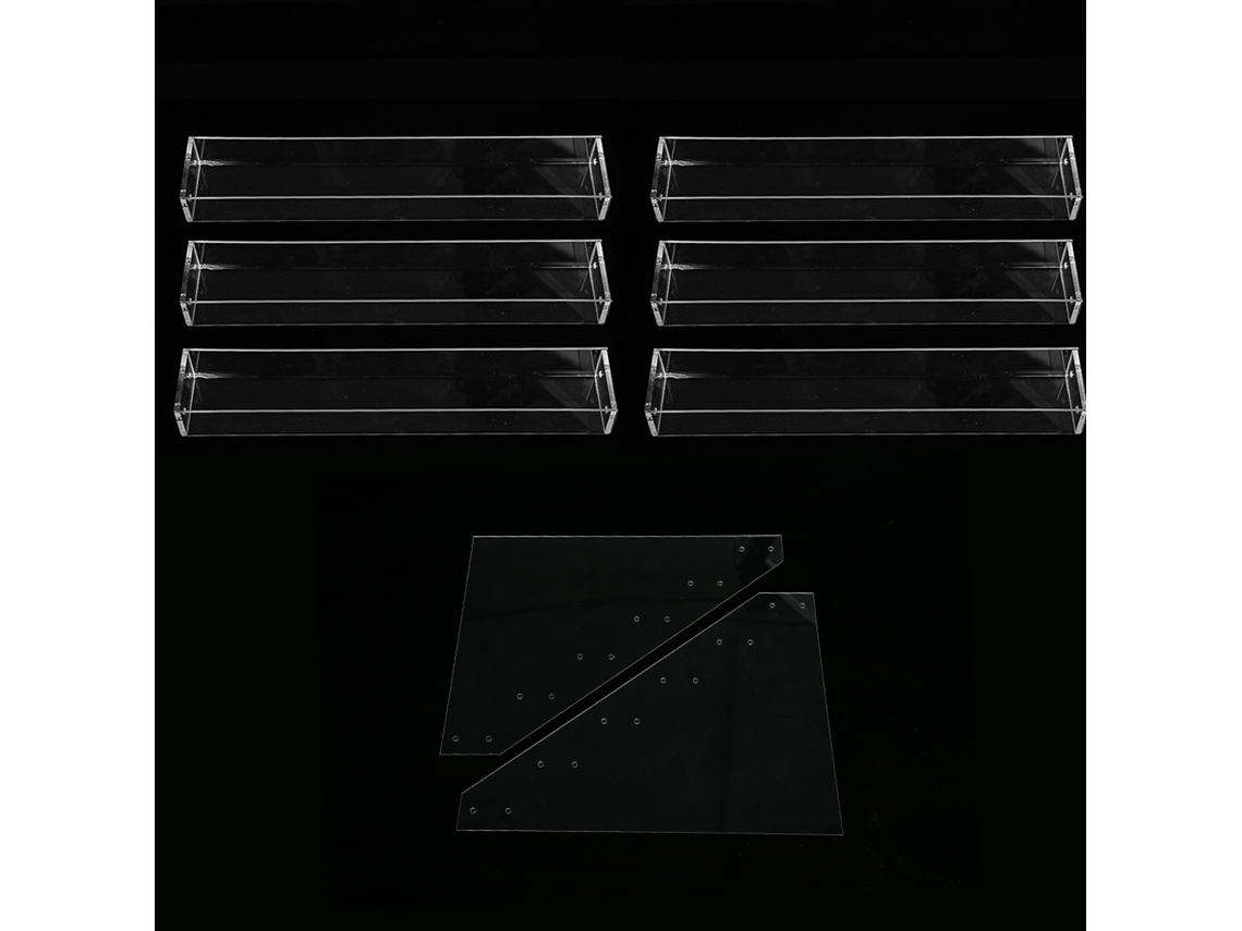 Organizador de esmaltes transparente e resistente com seis camadas para maquiagem.