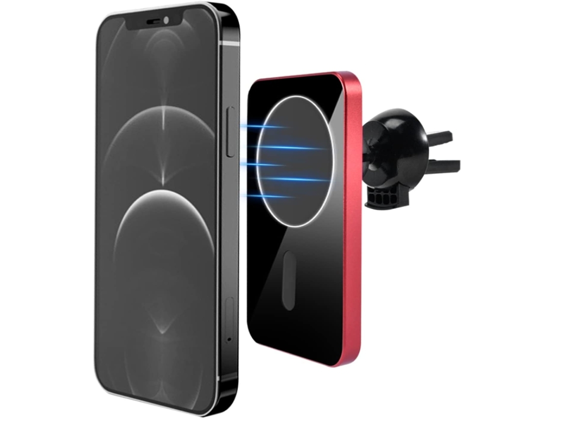 Carregador Carro Sem Carregamento Rápido Magsafe YIZHOOD Magnética Vermelho