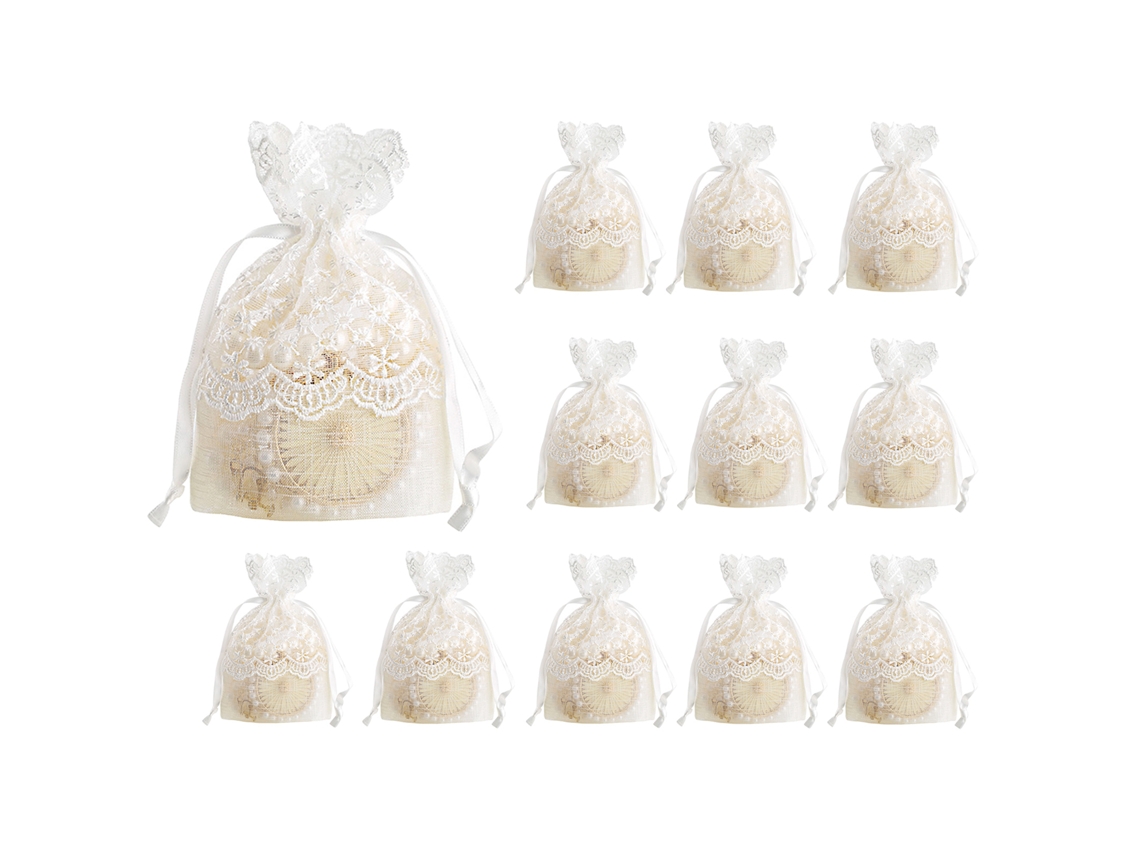 Bolsa de Renda Branca Estrelada com Cordão LAXISCREED