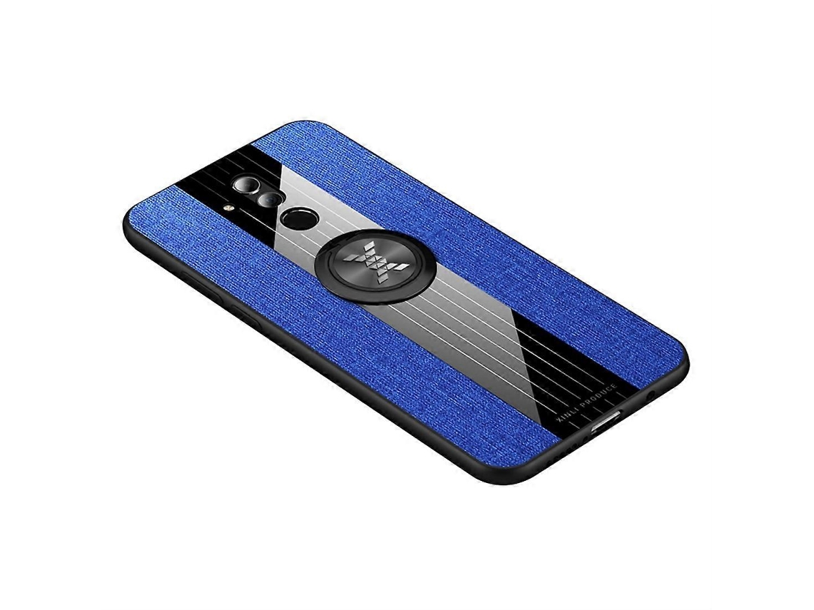 Capa Protetora De Tpu À Prova De Choque Com Textura De Tecido Costurado Xinli Com Suporte De Anel Para Huawei Mate 20 Lite / Maimang 7