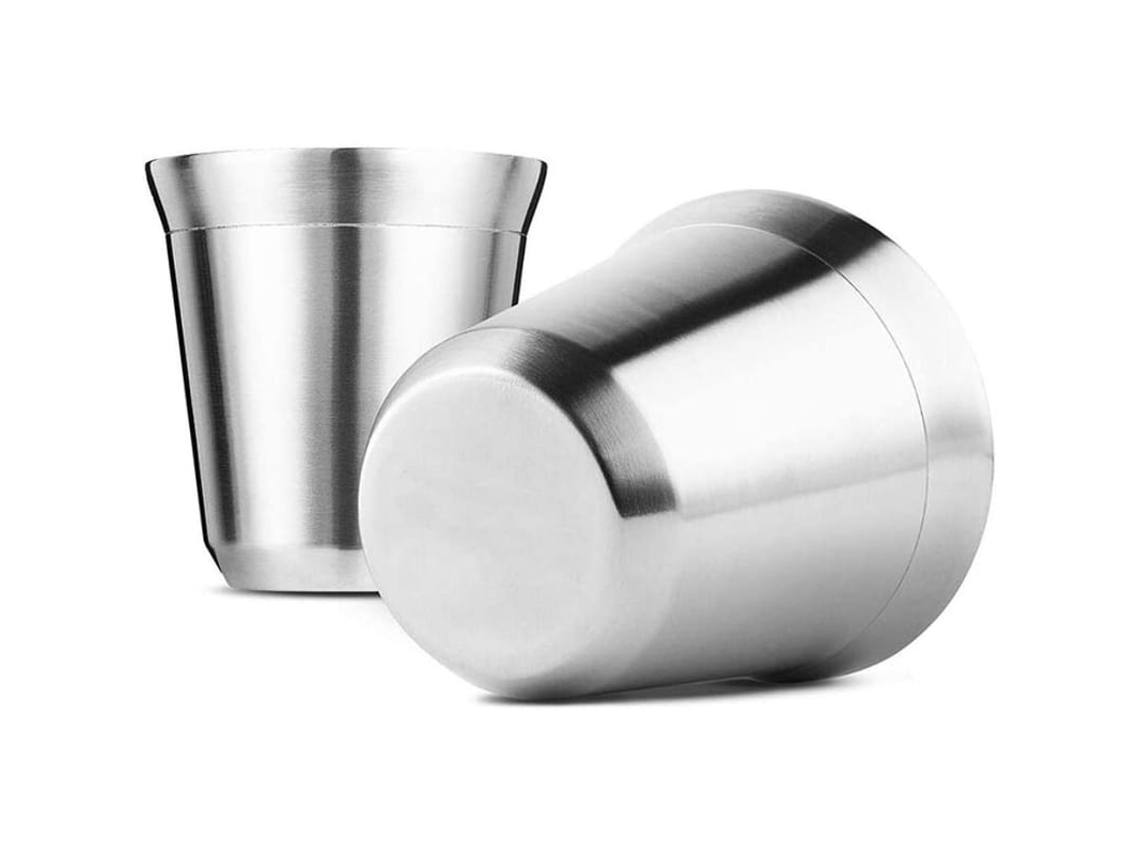 Conjunto De 2 Copo De Café Espresso Inox, Parede Dupla Isolada, Lavavajillas Seguro (80ml)