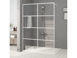 Vidaxl Divisória De Chuveiro 140x195 Cm Vidro Transparente Esg Branco