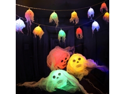 Rebe-luces De Cadena Con Colgantes De Fantasmas Led Luminosos Para Decoración De Halloween Interior Y Exterior