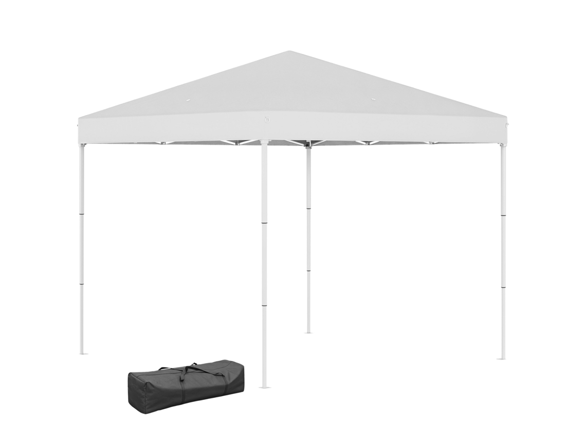 Gazebo Impermeável 2,5x2,5 M com Cordas e Estacas, Aço e Tecido Oxford, Branco DECORALAR TECH