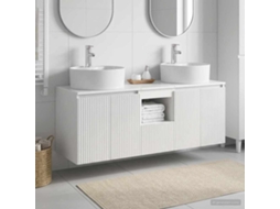 Vidaxl Conjunto De Armários Para Banheiro 3 Unid. Branco Brilhante