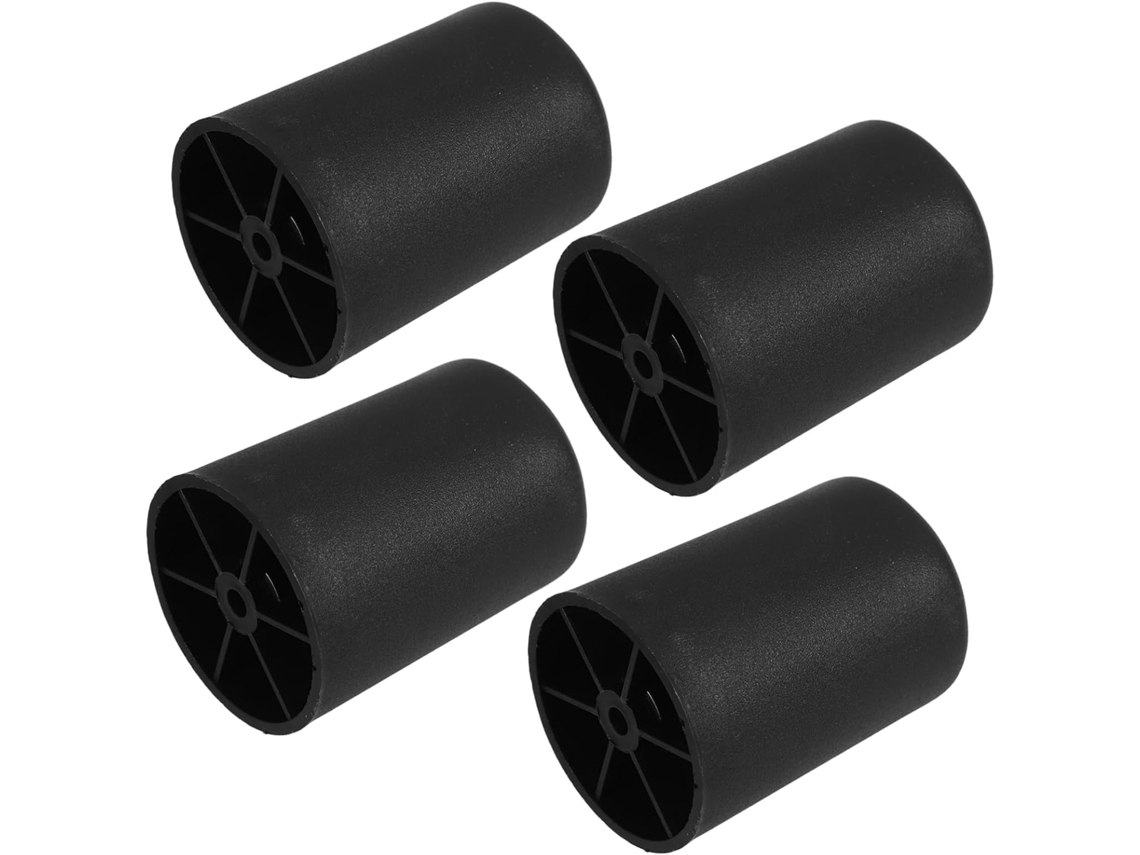 Conjunto De 4 Pés Plástico Preto 8cm Para Sofá, Móveis, Armários E Outros Móveis, Com Parafusos De Ajuste Para