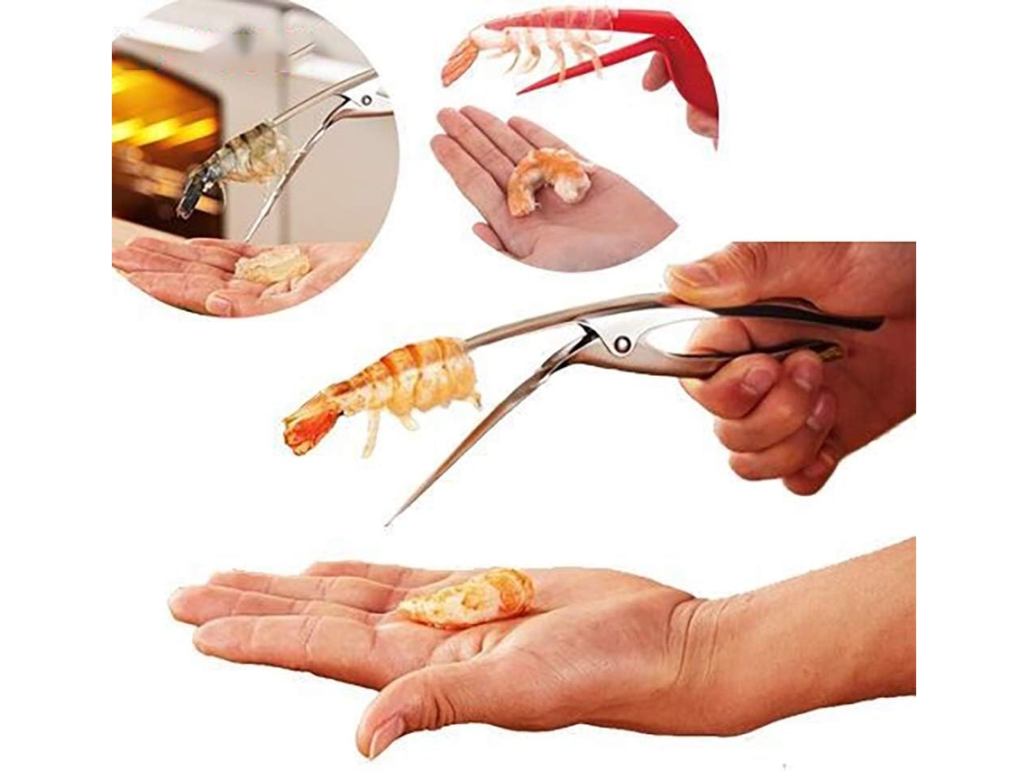 Limpador E Descascador De Camarão 2 Em 1, Cabo Ergonômico Para Cozinha E Churrasqueira, Utensílio De Limpeza Frutos Do Mar Próprio Para Lava, Louças
