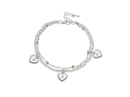 Pulseira de tornozelo feminina, lua, corrente, pedras, ajustável | Sem marca