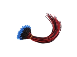 50pcs Diodos Led Difusos Pré - Fios Dc12v 5mm Azul Luz Multicolor