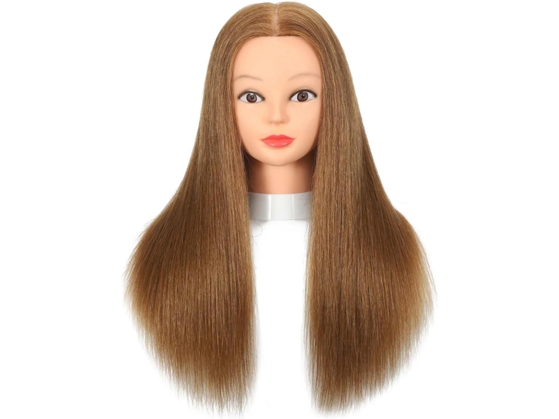 Cabeça de manequim SFUSHOS, cabelo humano, para cabeleireiro