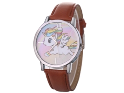 Reloj De Pulsera De Aleación Dial Redondo Analógico De Cuarzo Pareja Café