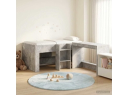 Vidaxl Cama Alta Para Crianças Com Mesa 2 Unid. Cinzento Cimento