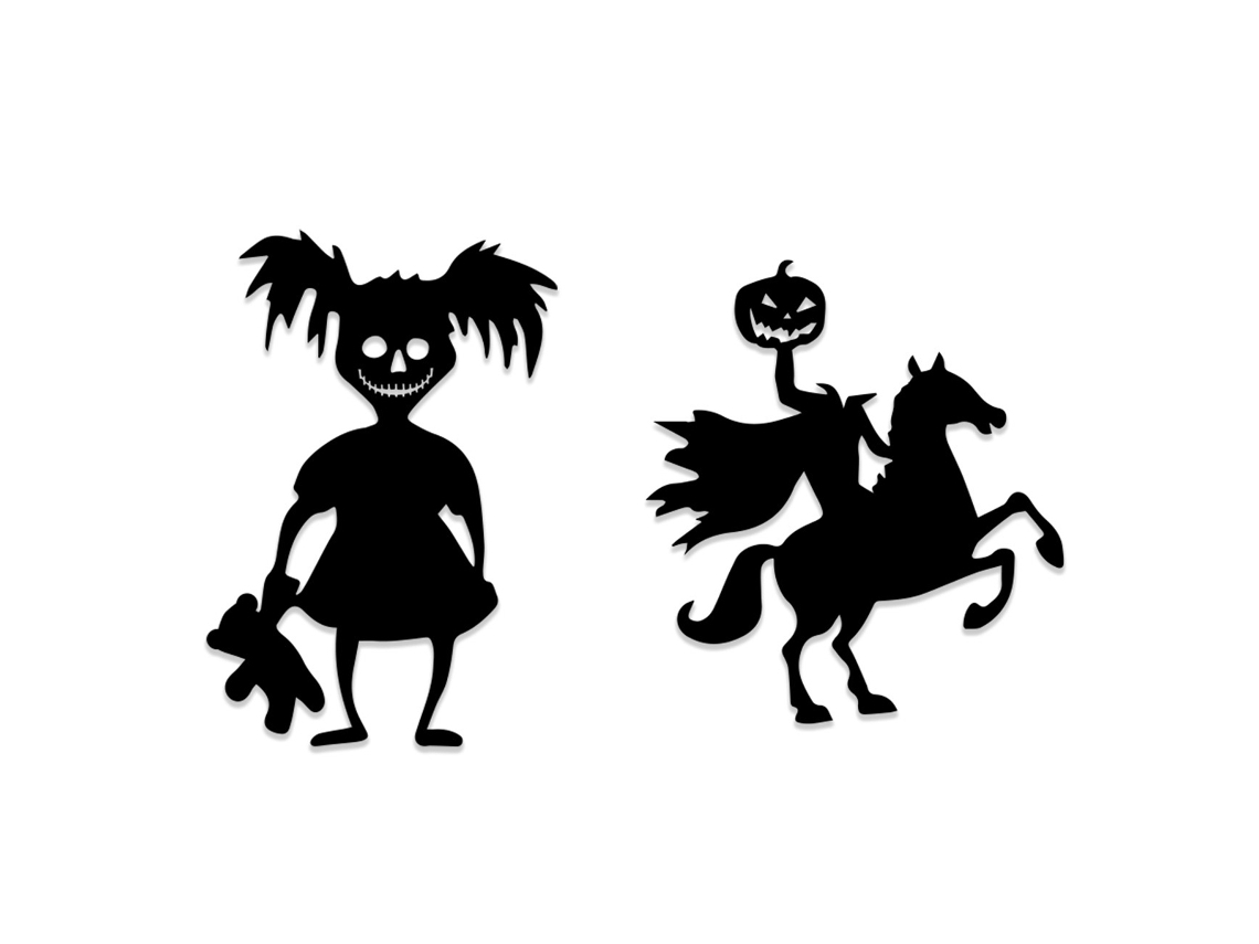 2 Adesivos de Porta Halloween Fantasma Preto para Decoração NEVEANCE