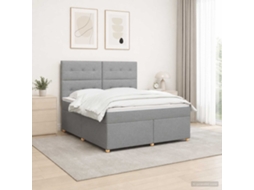Vidaxl Cama Box Spring Com Colchão Cinzento-claro 180 X 200 Cm Tecido