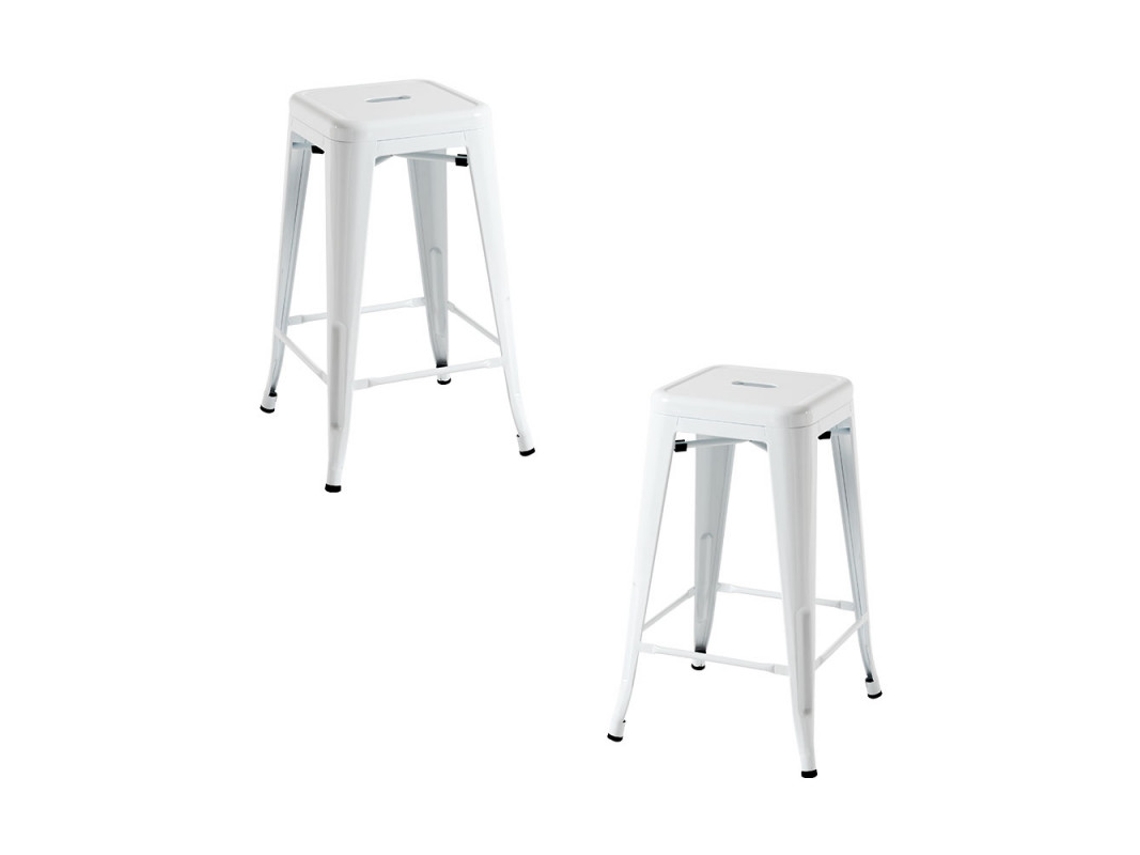 Pack 2 Bancos Torix Baixos 65 Cm - Branco