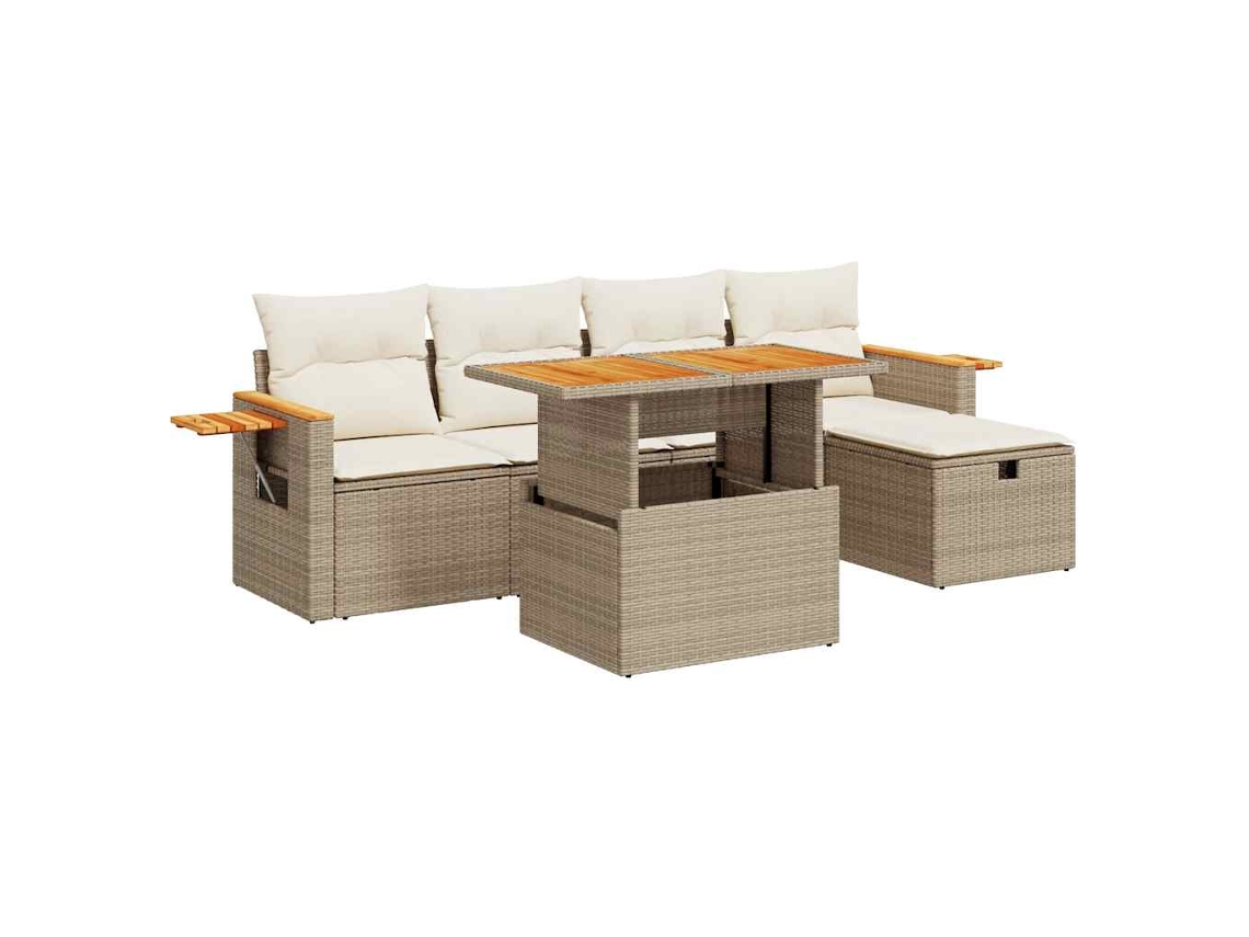 Garden Sofa Set, Garden Sofa Sets Vidaxl Bege Rattan / Vime (n/a)