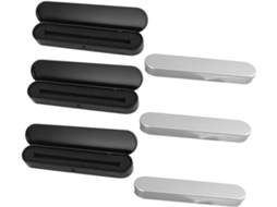 Conjunto de 6 Estojo Retangular Metal Alipis, Peças, para Meninos e Meninas, com Forro Prateado Preto, Estojos