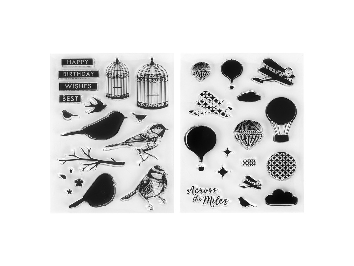 2 Peças De Selos Transparentes De Silicone Para Scrapbooking E Decoração De Cartões Aves