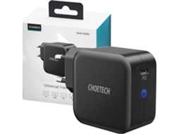 Carregador Rápido Choetech Gan Usb Tipo C 61w 3a, Fonte De Alimentação Preta(q6006)