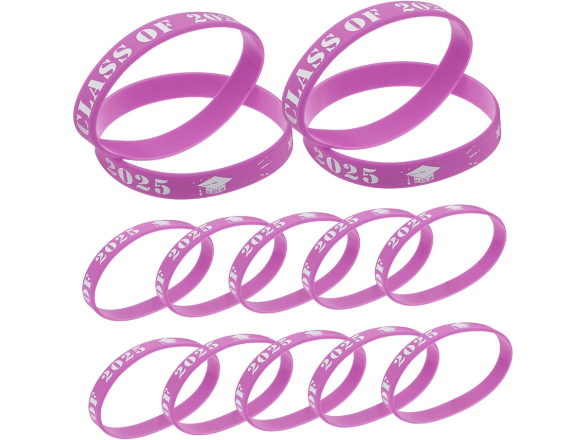 Pulseiras de Silicone para Formatura Da Turma 2025, Pacote de 20 Unidades