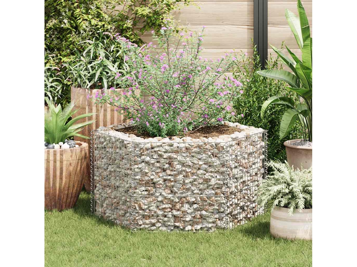 Vidaxl Canteiro Elevado/cesto Gabião Hexagonal 100x90x50 Cm