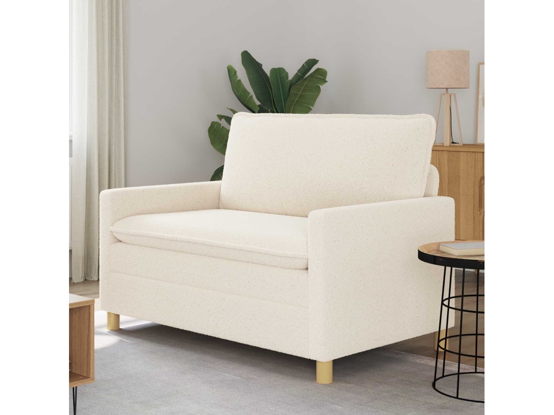 Vidaxl Sofá Creme 126 X 81 X 87,5 Cm Tecido