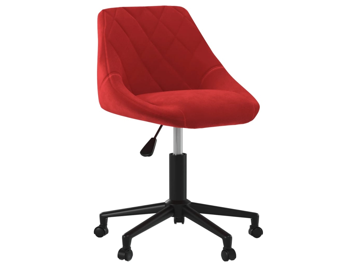 Vidaxl Cadeira De Jantar Giratória Veludo Vermelho Tinto