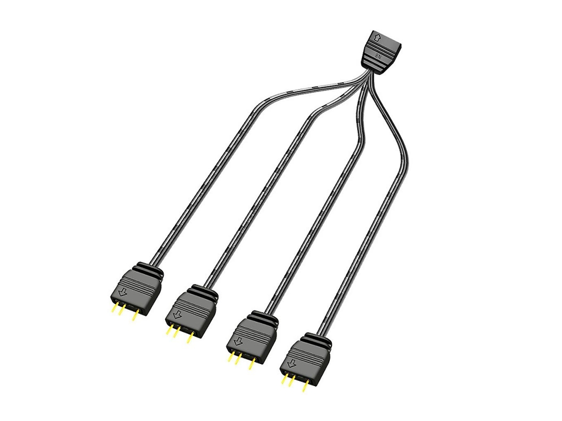 1 A 4 Portas Argb Conduziu O Divisor 33cm Do Cabo De Extensão Y Do Fio Do Conector 3pin 5v
