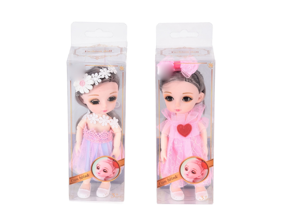 2pcs Boneca Brinquedo Articulada Diy Vestir-se Linda