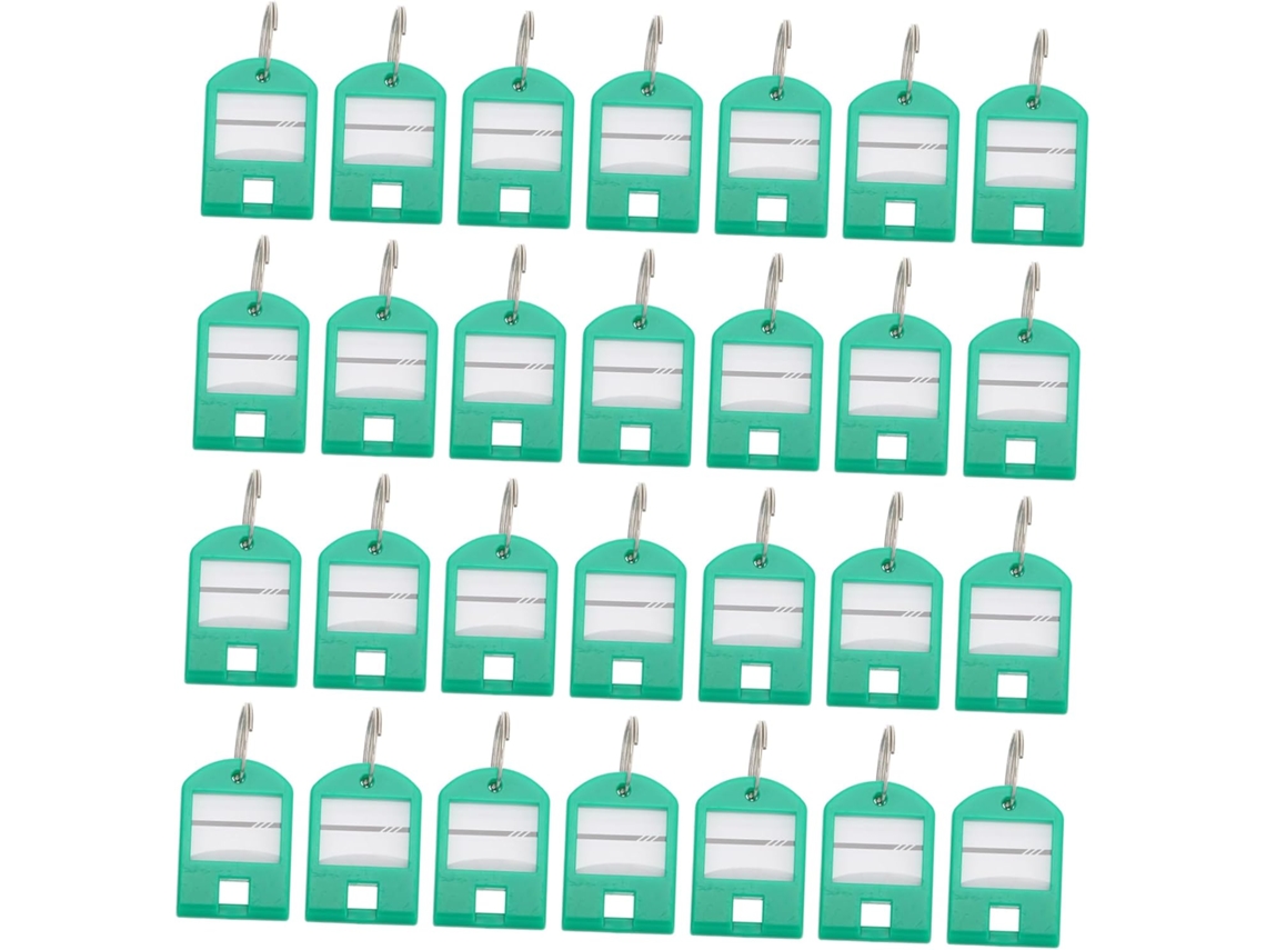 Chaveiros Com Argolas, Embalagem Com 50 Unidades, Em Plástico Abs Verde, Fáceis De Identificar E Transportar