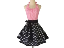 2026 delantal Vintage Sexy para Mujer Con Bolsillo Cute Rosa de Algodón Canvas Ajustable