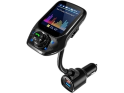 Transmissor Fm Bluetooth Veicular, Carga Rápida, Visor Lcd