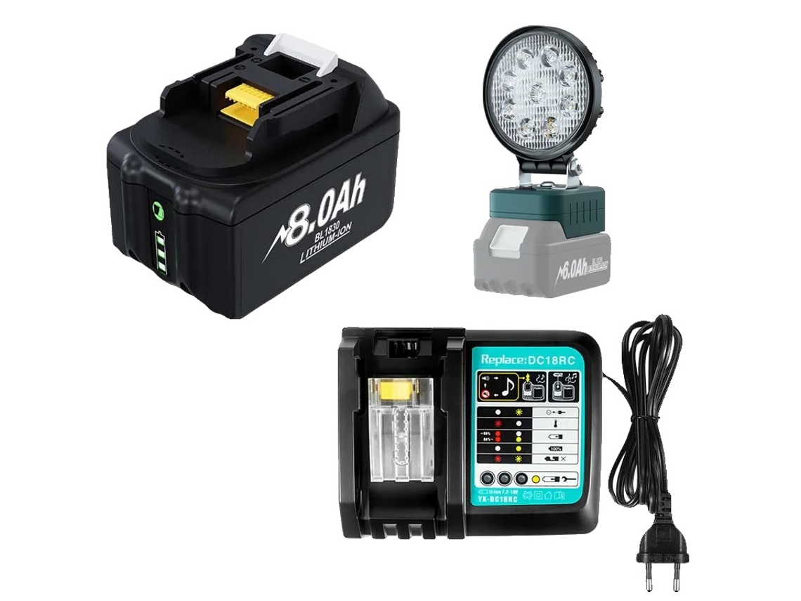 Bateria para ferramentas elétricas, capacidade de 8000 mAh, compatível com BL1830, compatível com 1 OEM