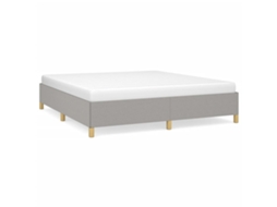 Estrutura de Cama com Molas Tecido Cinzento Claro MAISON EXCLUSIVE (180x200 cm)